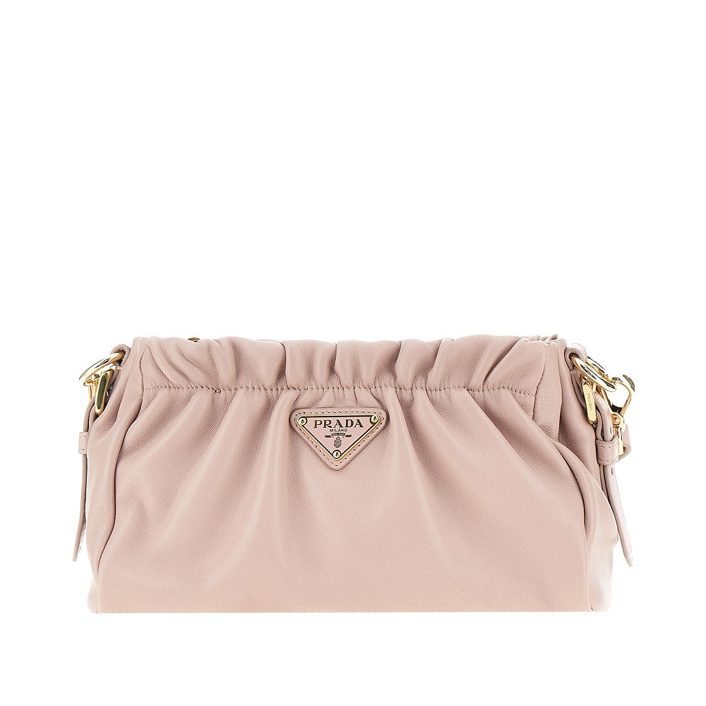 Gathered nappa leather bag
