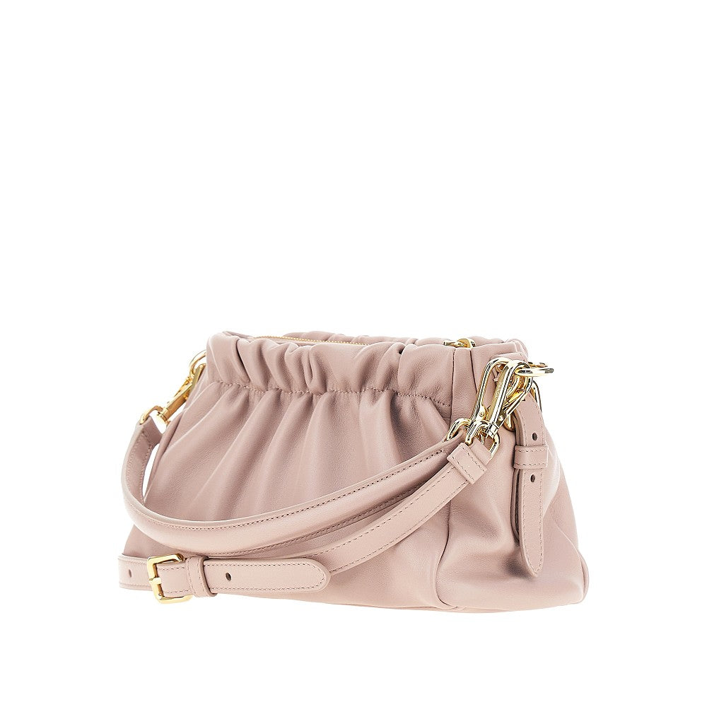 Gathered nappa leather bag