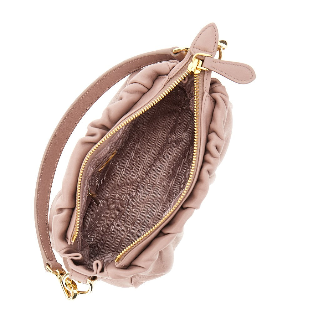 Gathered nappa leather bag