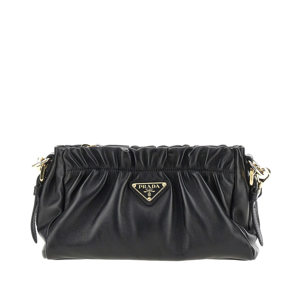 Gathered nappa leather bag