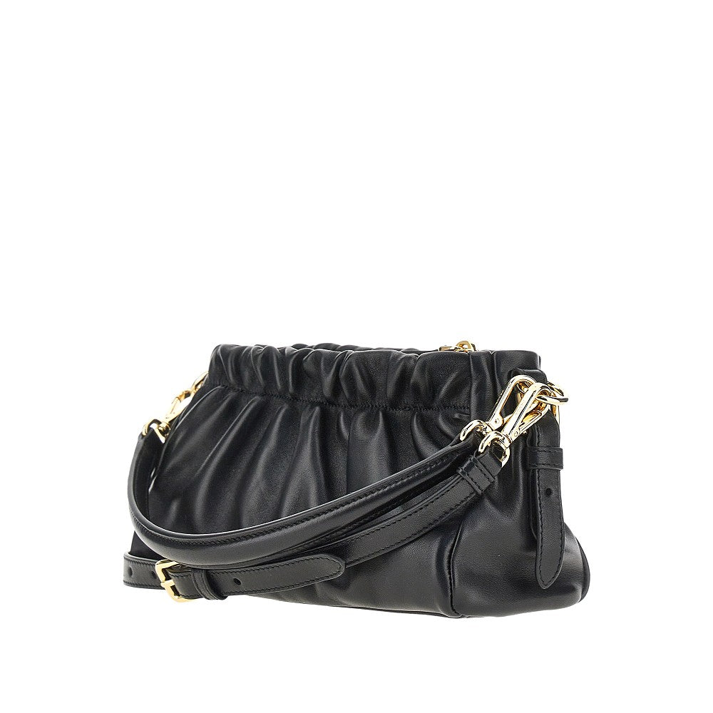Gathered nappa leather bag