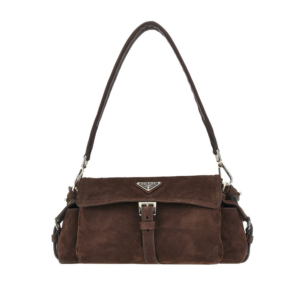 Suede leather medium 'Prada Explore' bag