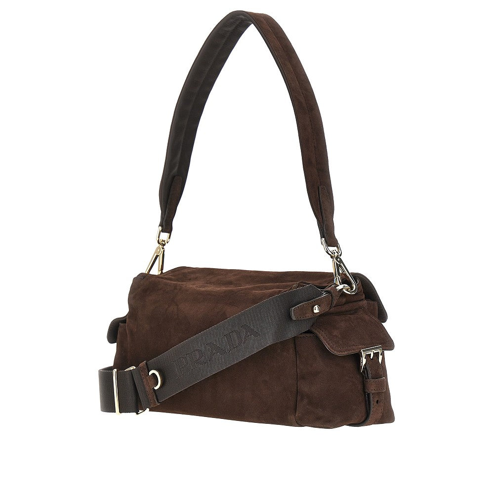 Suede leather medium 'Prada Explore' bag