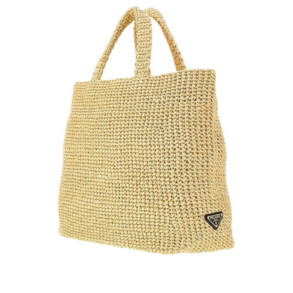 Woven raffia tote bag