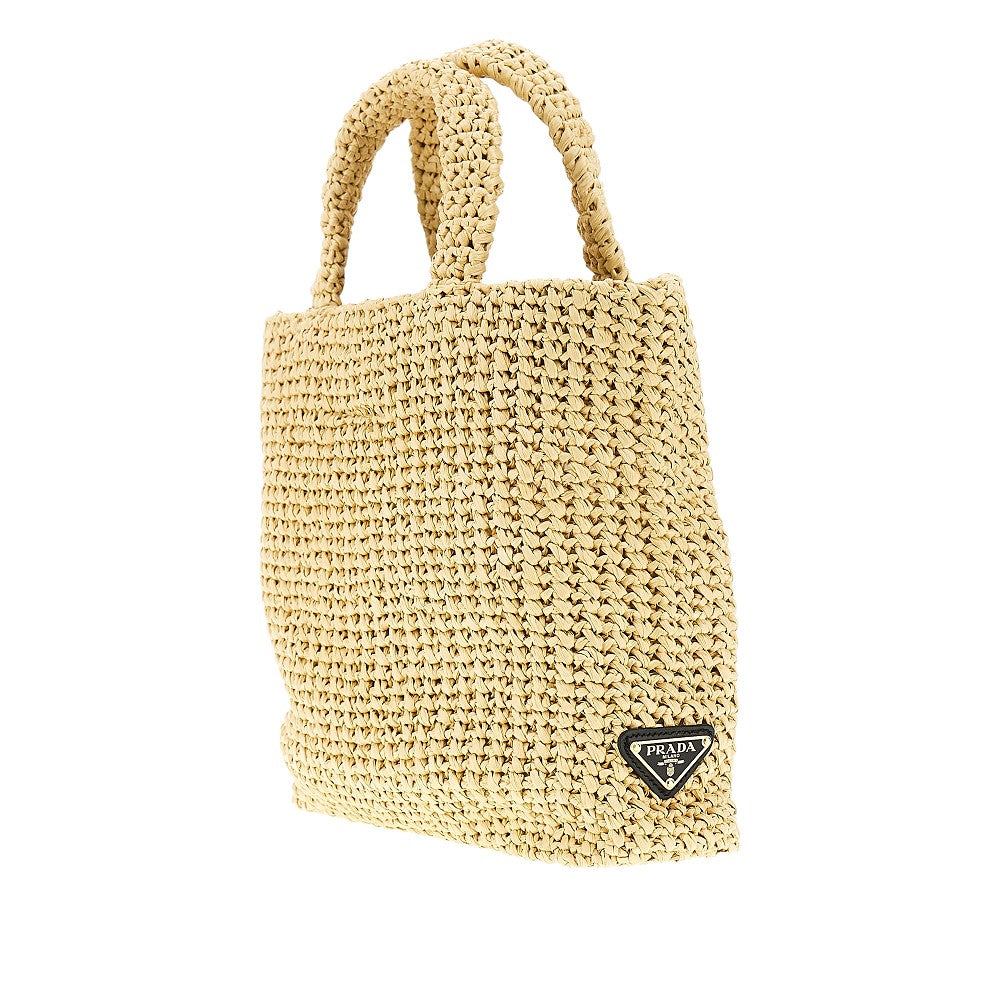 Woven raffia tote bag bag
