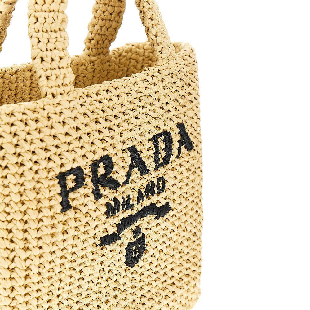 Woven raffia tote bag bag