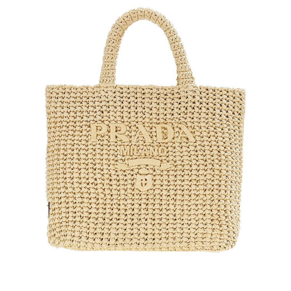 Woven raffia tote bag bag