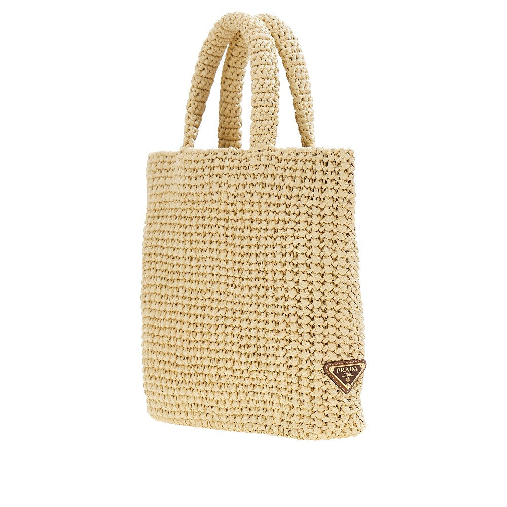 Woven raffia tote bag bag