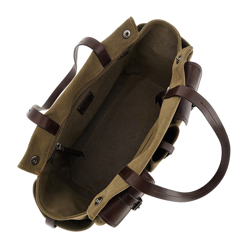 Canvas and leather large 'Prada Route' bag
