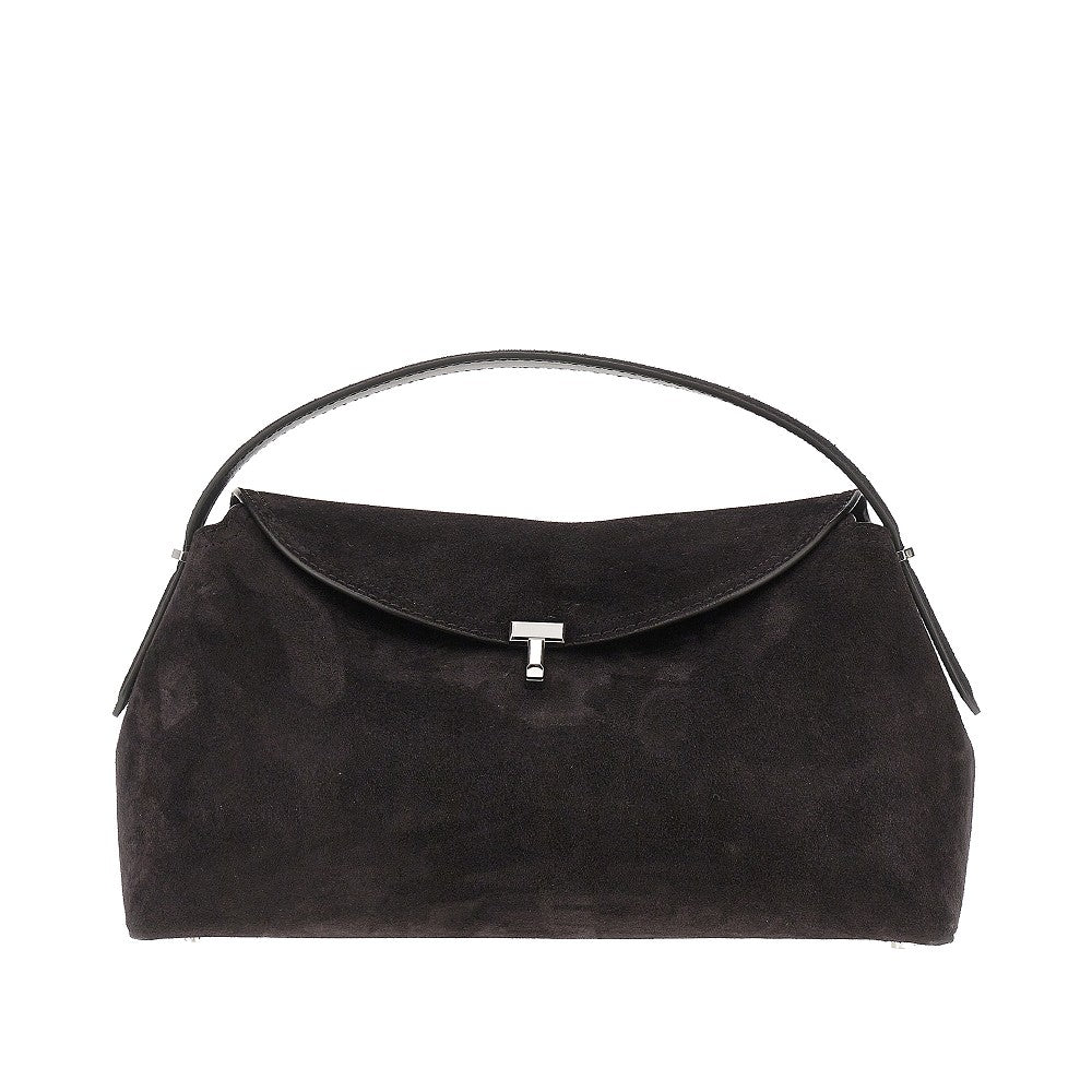 Suede leather 'T-Lock' top-handle bag