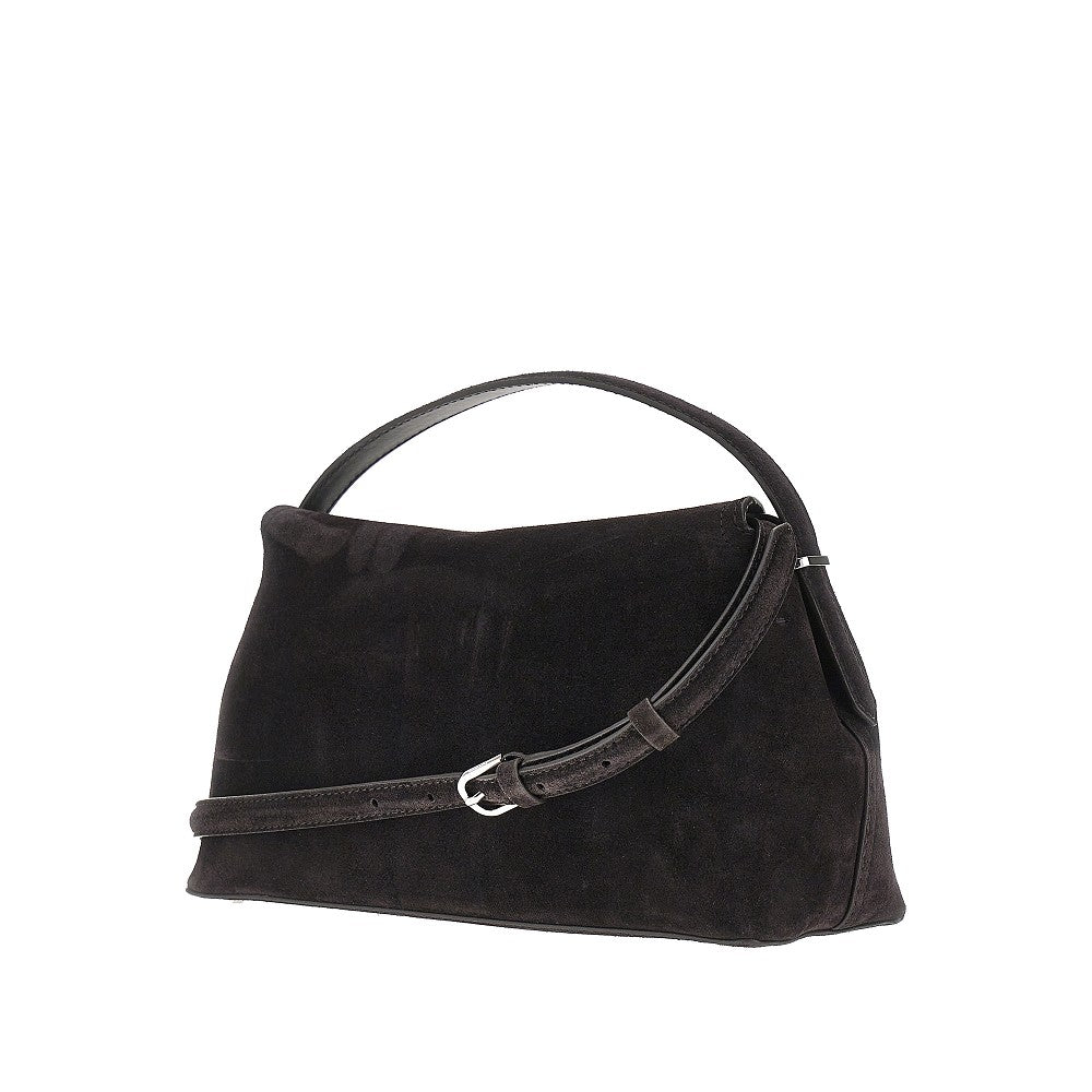 Suede leather 'T-Lock' top-handle bag