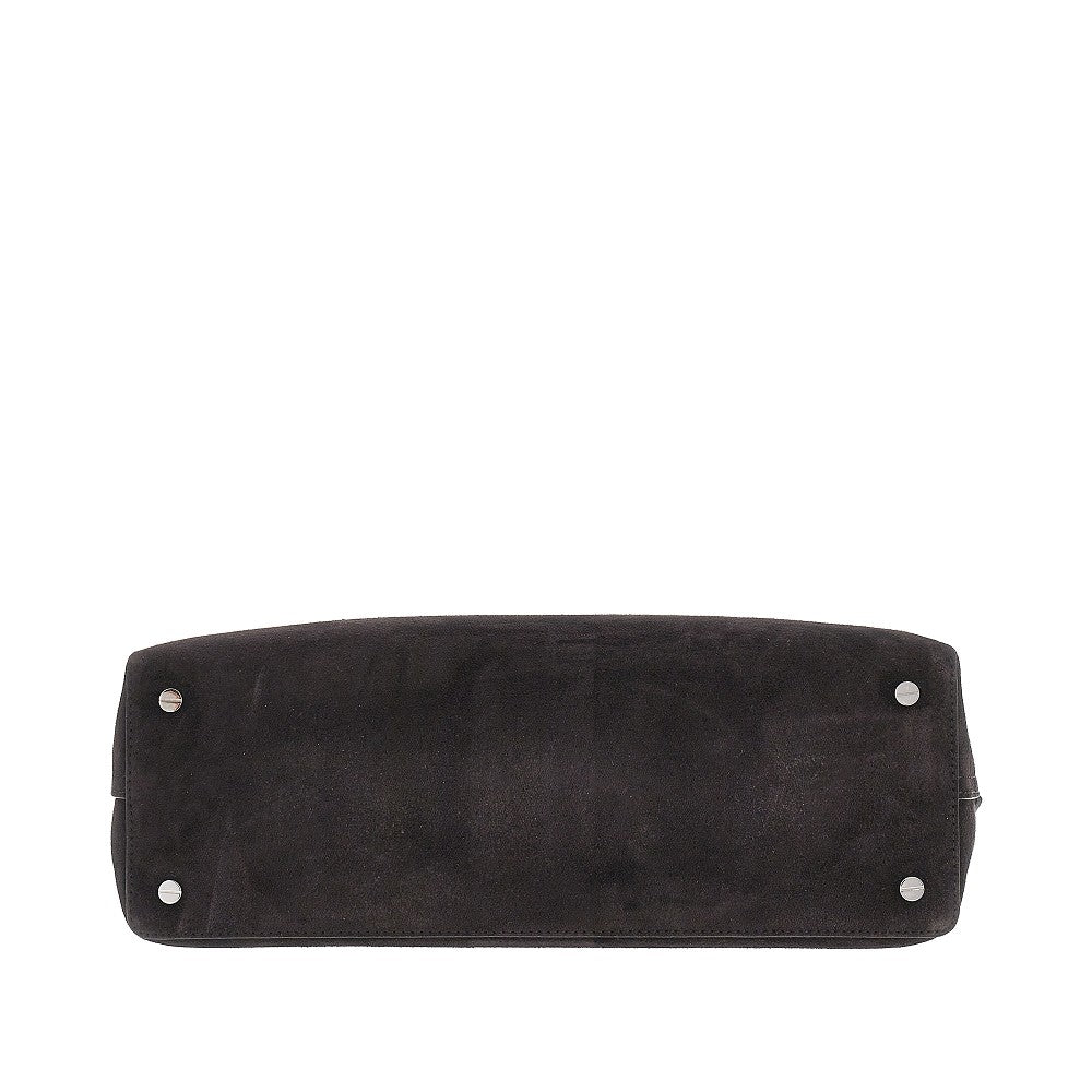 Suede leather 'T-Lock' top-handle bag