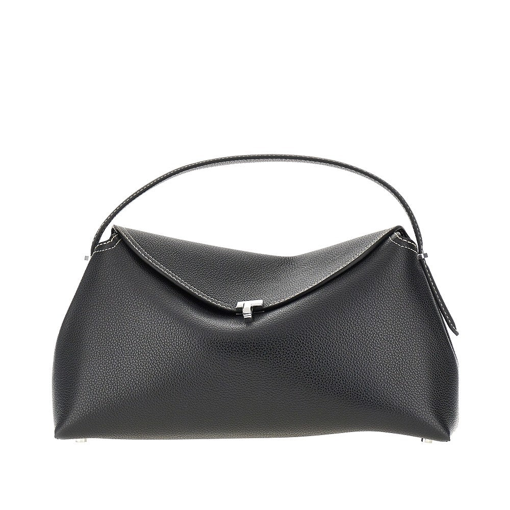 Borsa top-handle 'T-Lock' in pelle granata
