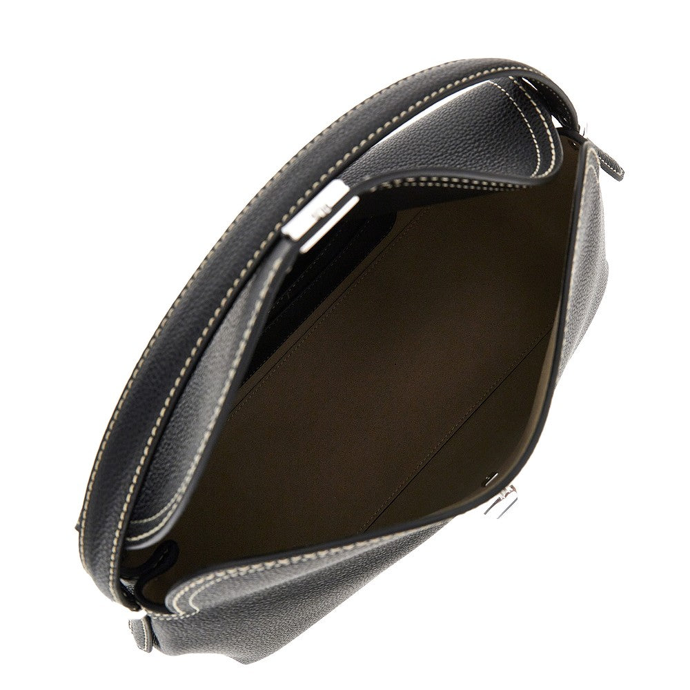 Borsa top-handle 'T-Lock' in pelle granata