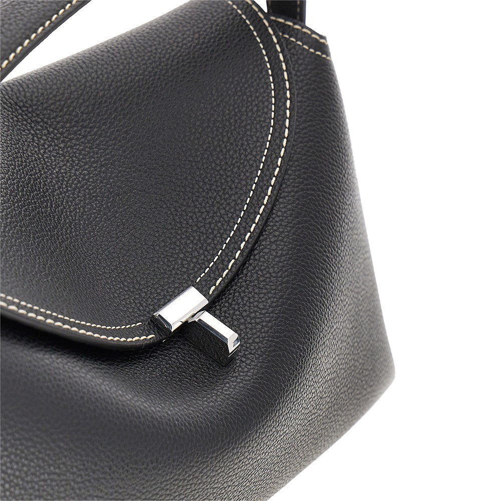 Borsa top-handle 'T-Lock' in pelle granata