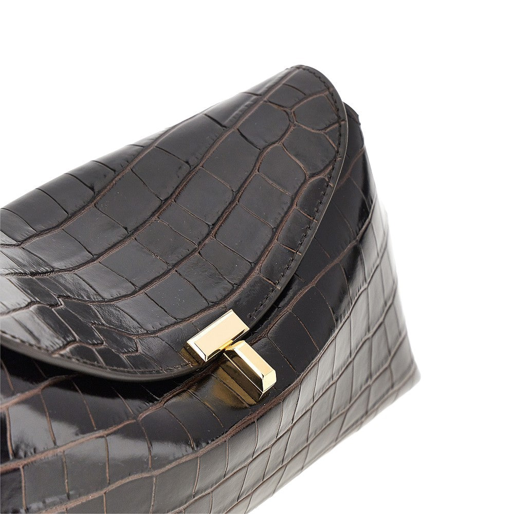 Clutch T-Lock in pelle stampa cocco