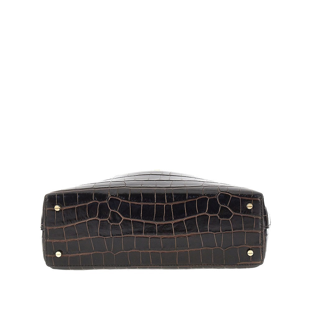Clutch T-Lock in pelle stampa cocco