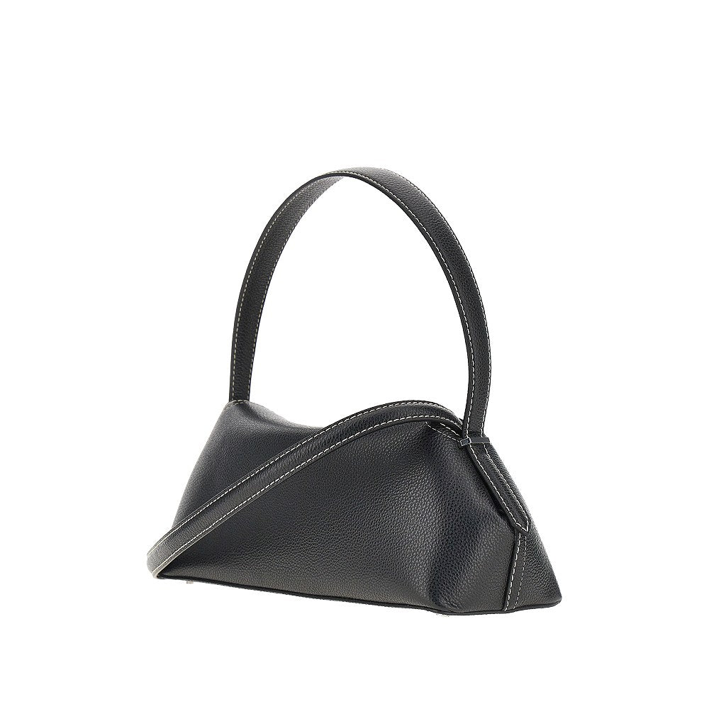 Borsa a spalla T-Lock in pelle martellata
