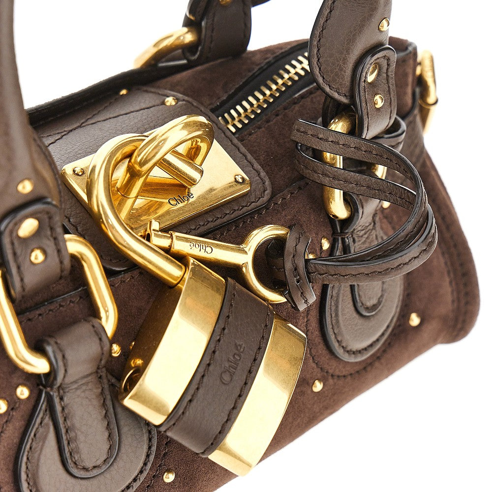 Suede leather small 'Paddington' bag
