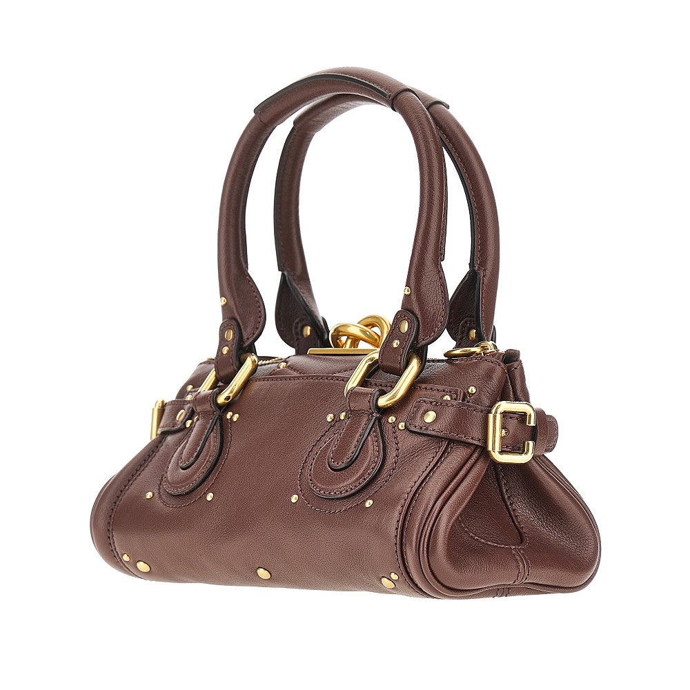 Borsa 'Paddington' piccola in pelle granata