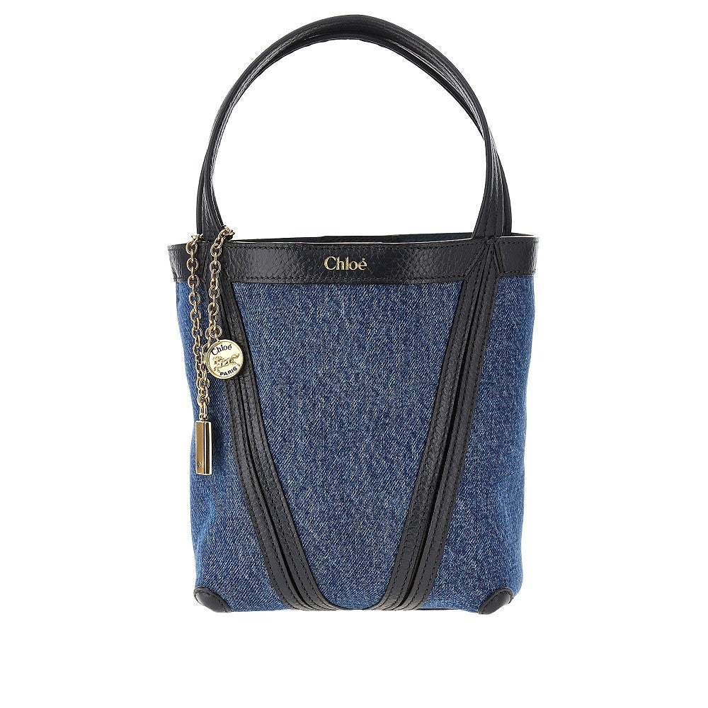 Borsa 'Chloé Spin' piccola in denim e pelle