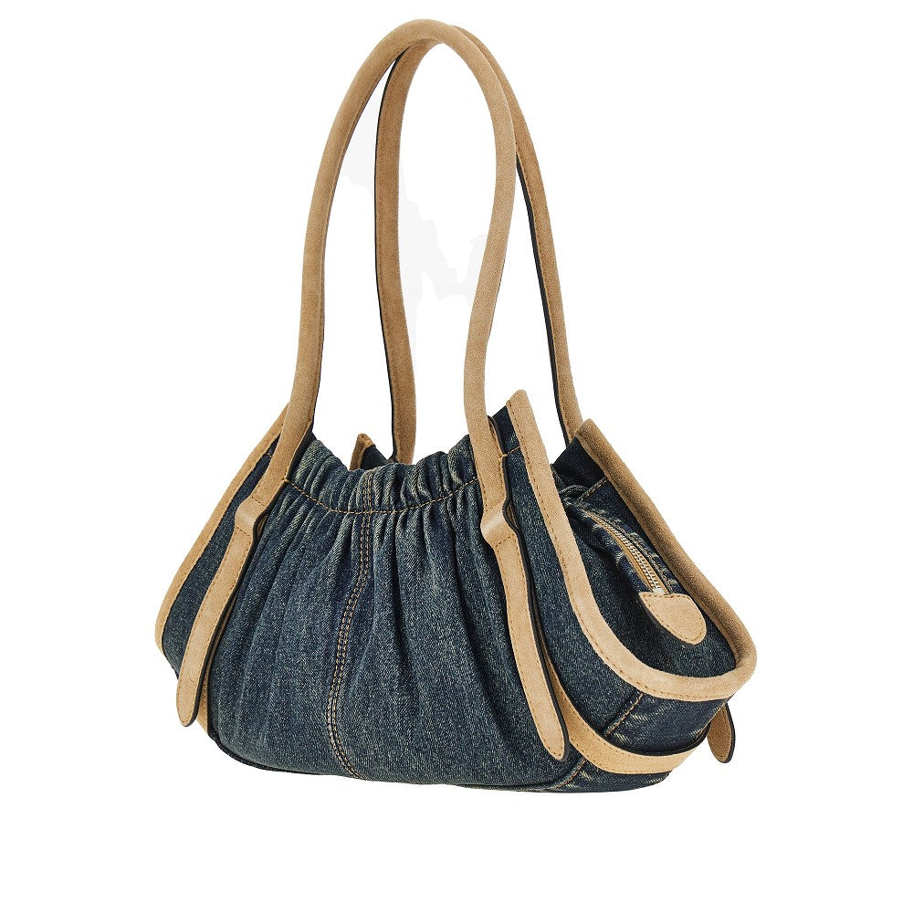 Borsa a spalla 'Cristina' in denim e suede