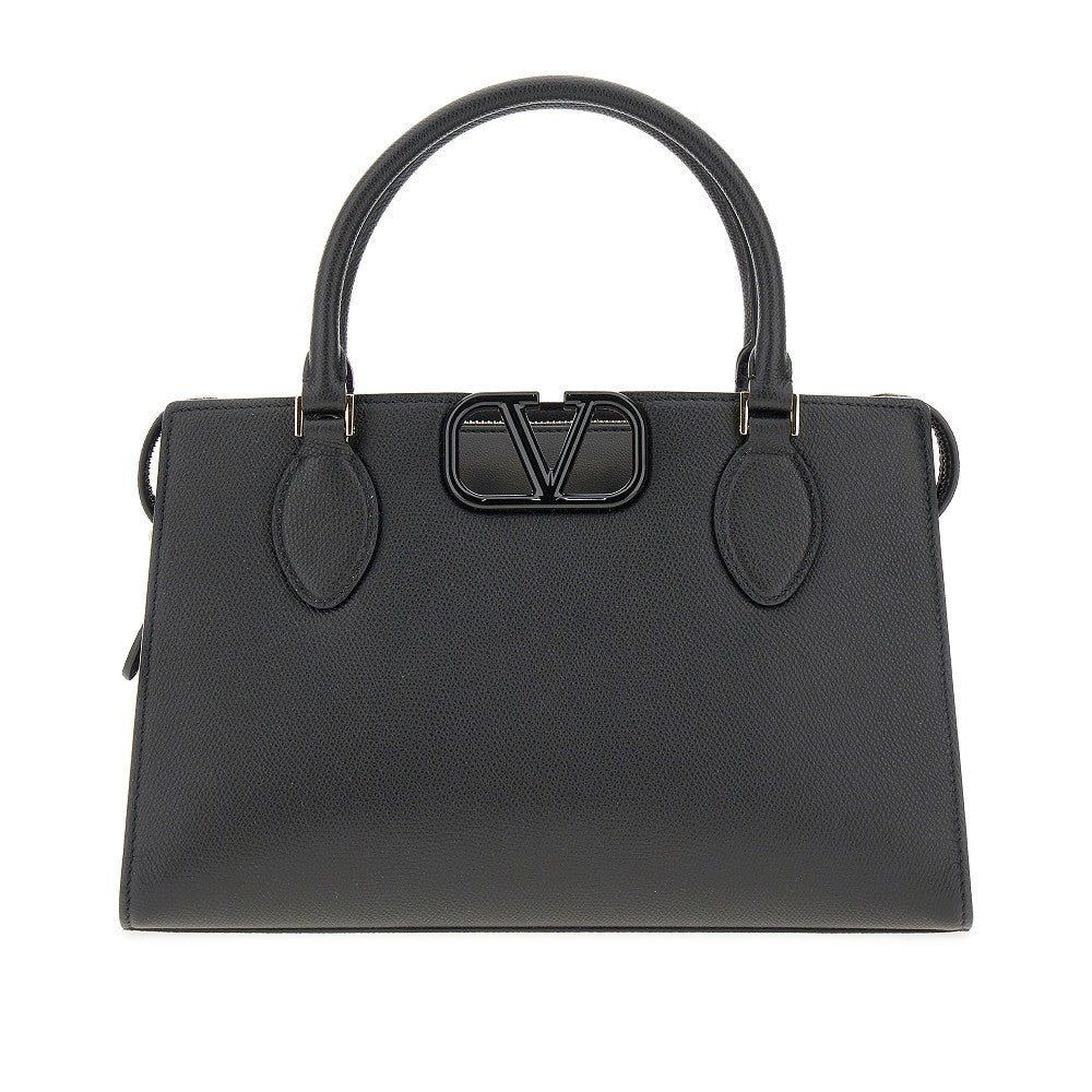 &#39;VLogo Signature&#39; grained leather bag