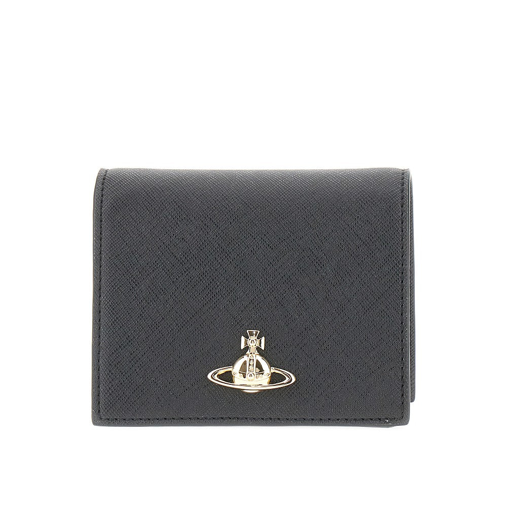 Portafoglio bi-fold in ecopelle Saffiano