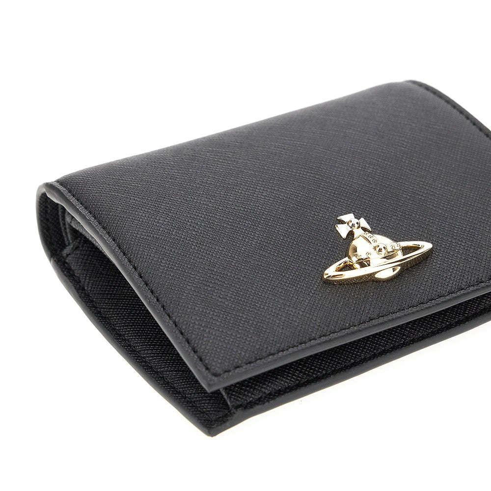 Portafoglio bi-fold in ecopelle Saffiano