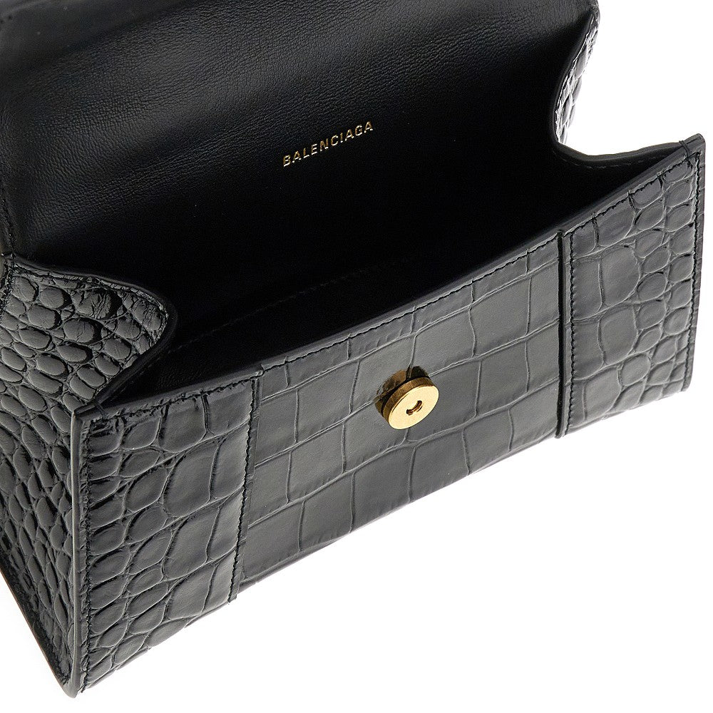Borsa Hourglass XS in pelle stampa cocco