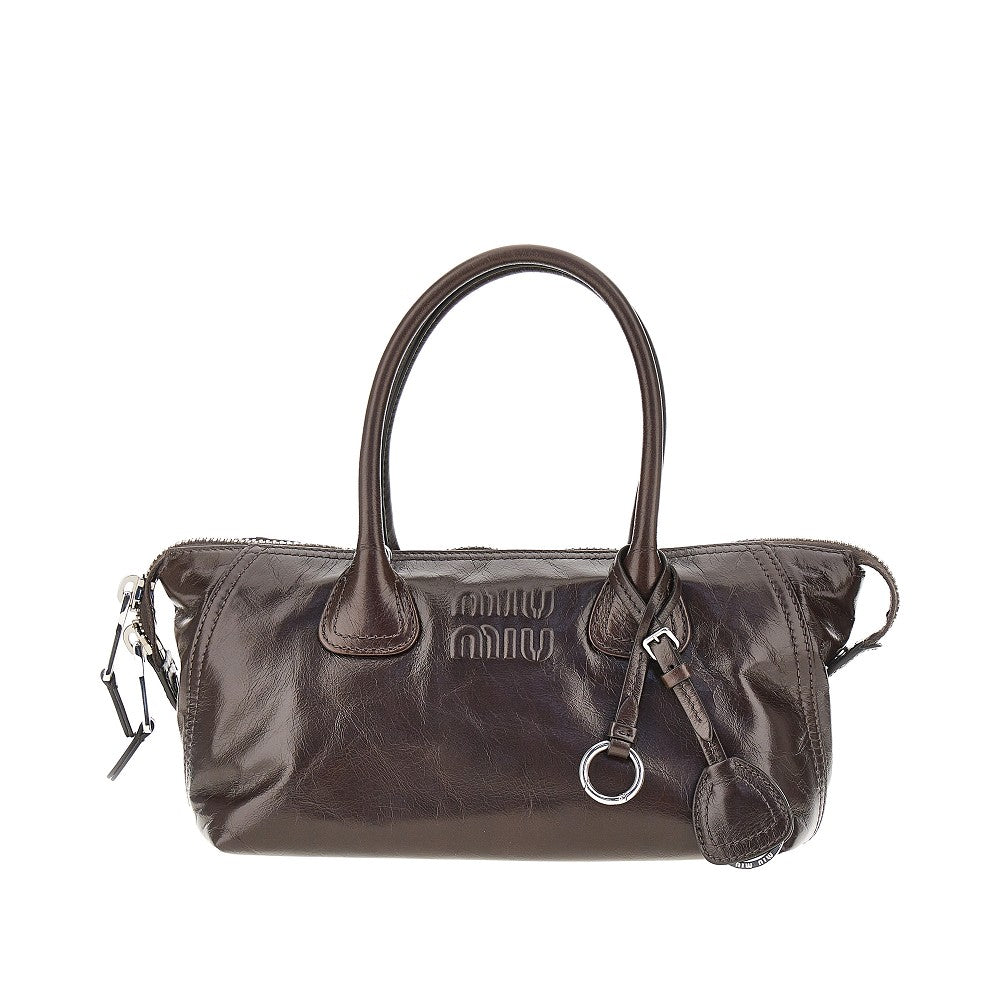 Embossed logo leather bag