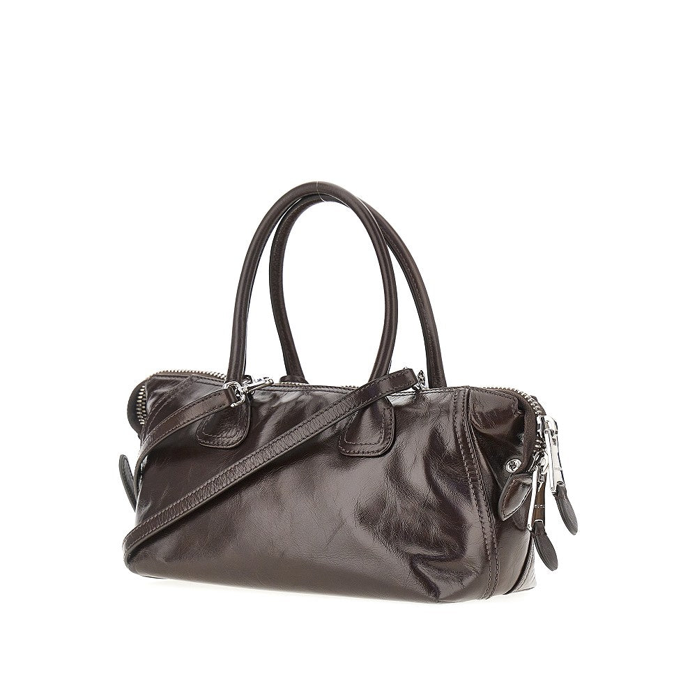 Embossed logo leather bag
