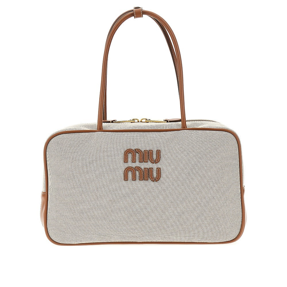 Borsa 'Beau' large in canvas e pelle