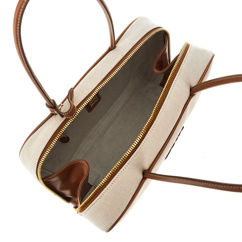 Borsa 'Beau' large in canvas e pelle
