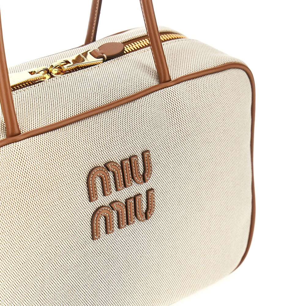Borsa 'Beau' large in canvas e pelle