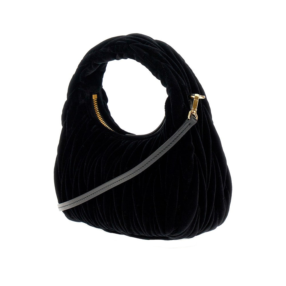 Borsa hobo Miu Wander piccola in velluto