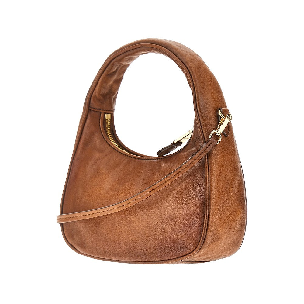 Borsa hobo Miu Wander in pelle invecchiata
