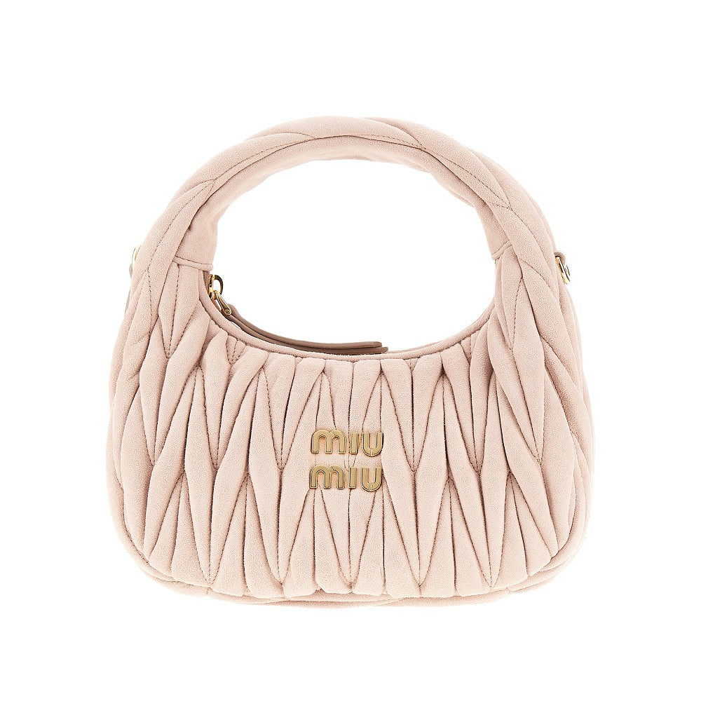 Borsa hobo Miu Wander piccola in suede