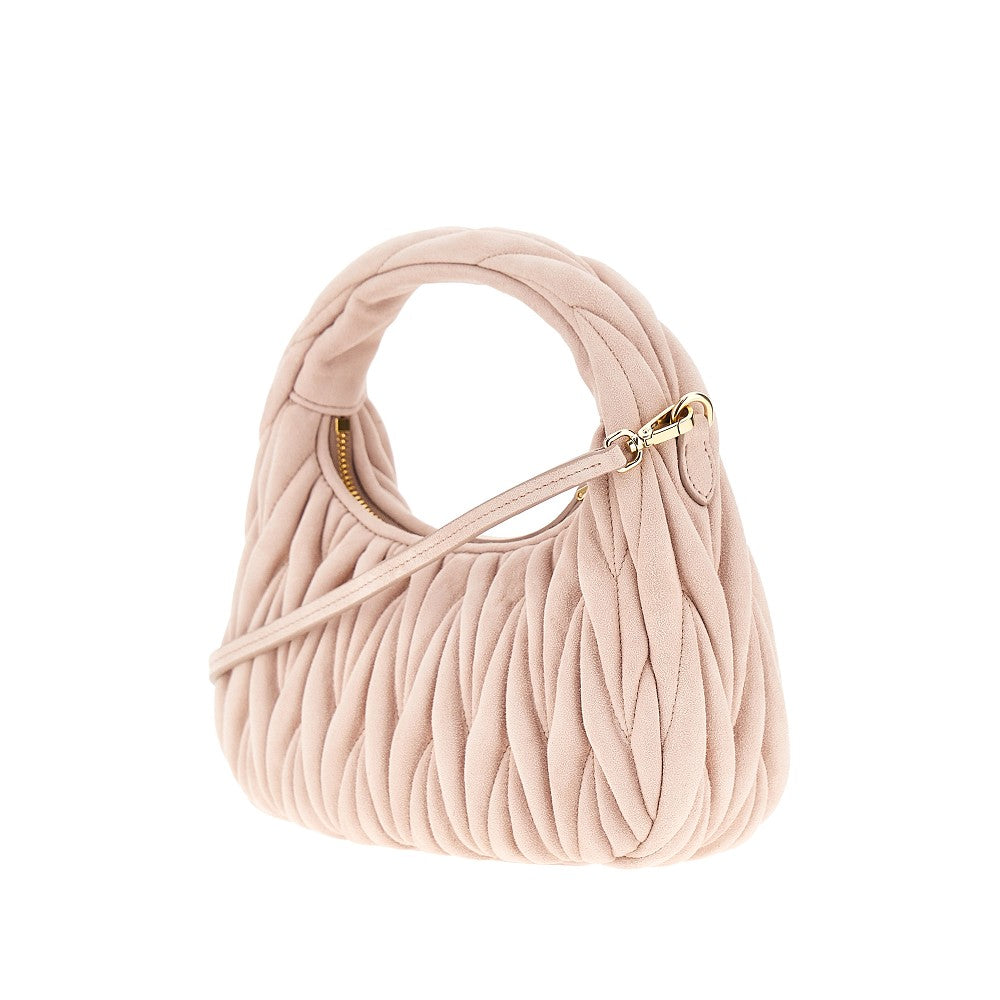Borsa hobo Miu Wander piccola in suede