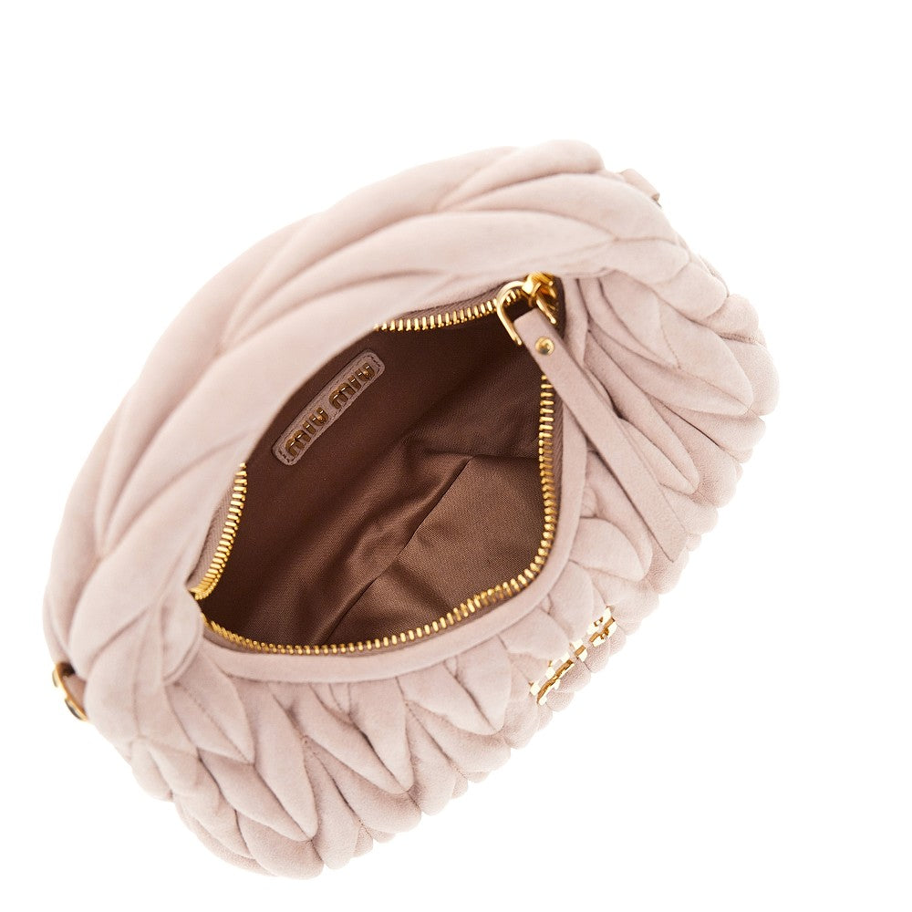 Borsa hobo Miu Wander piccola in suede