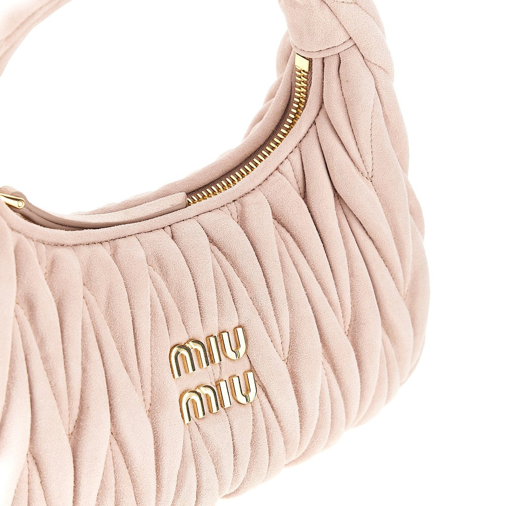Borsa hobo Miu Wander piccola in suede