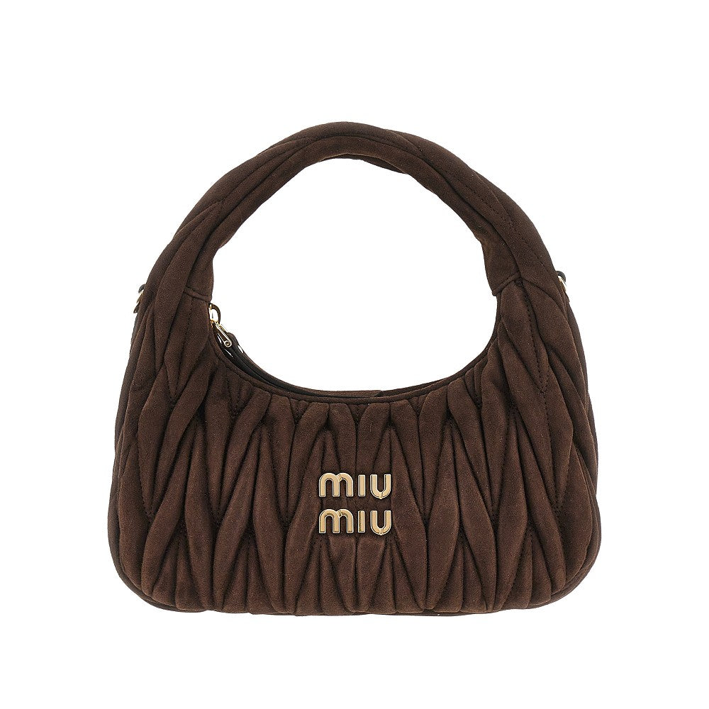 Borsa hobo Miu Wander piccola in suede
