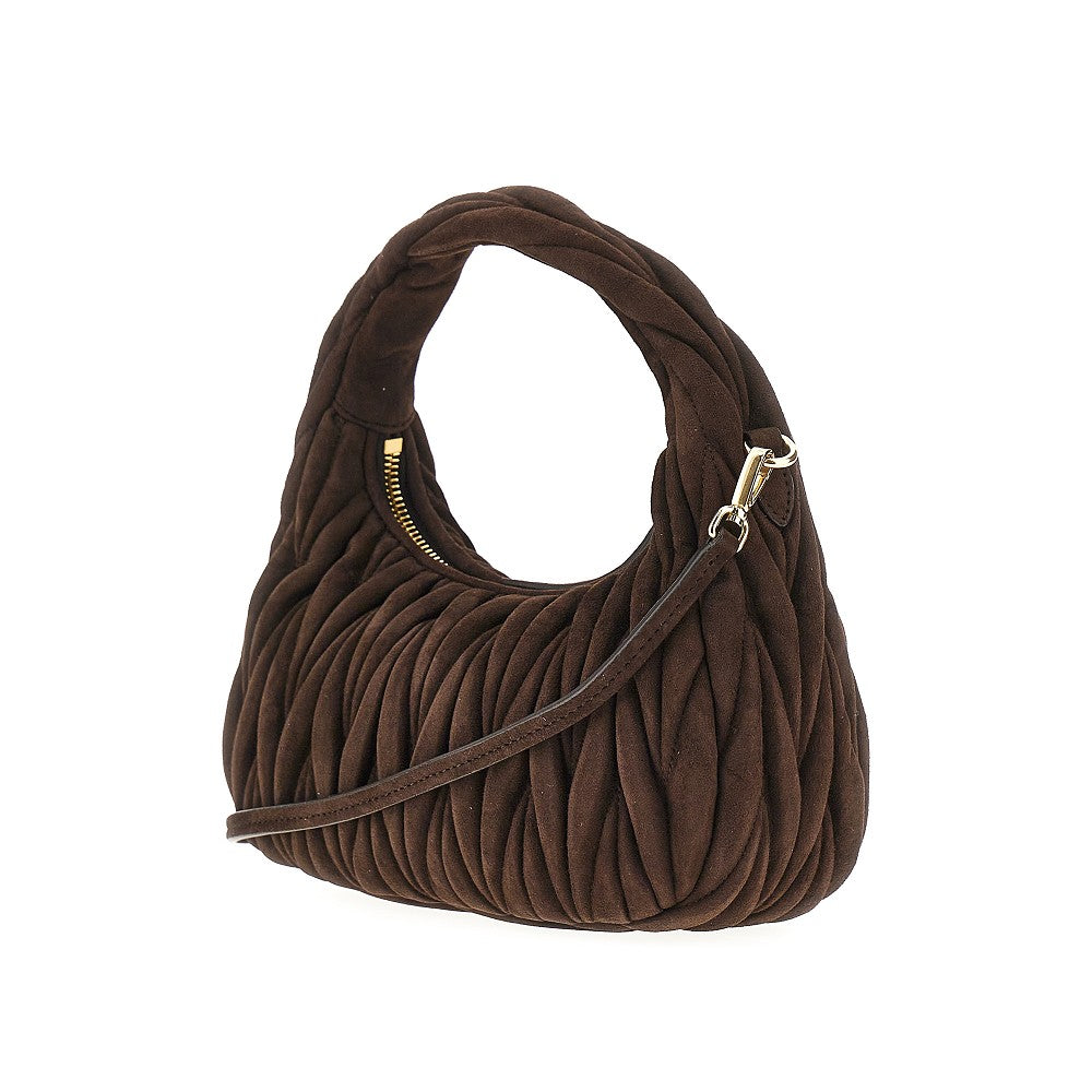 Borsa hobo Miu Wander piccola in suede