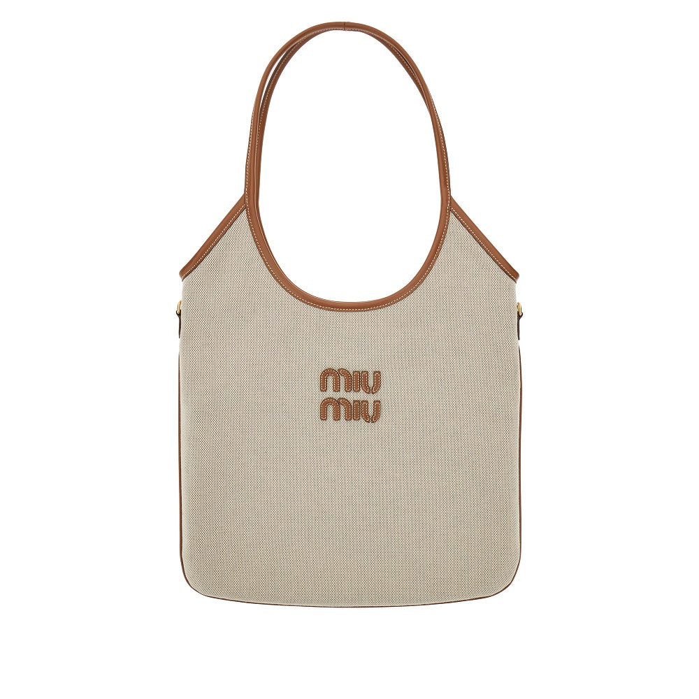 'Ivy' canvas and leather tote bag