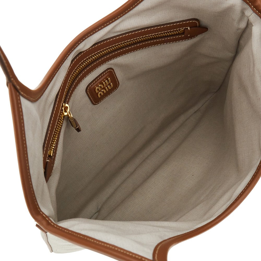 'Ivy' canvas and leather tote bag