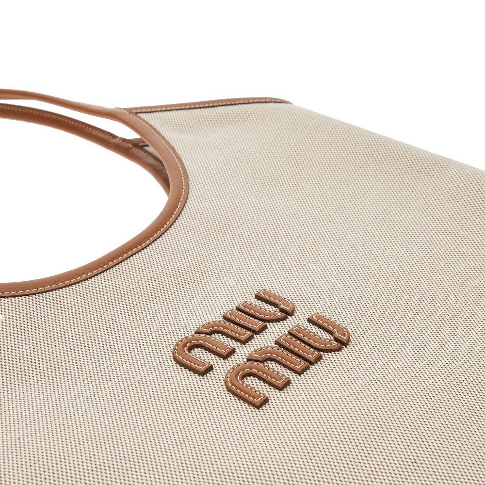'Ivy' canvas and leather tote bag