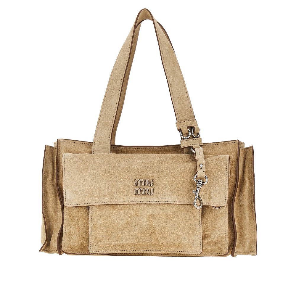 'Utilitaire' suede leather bag