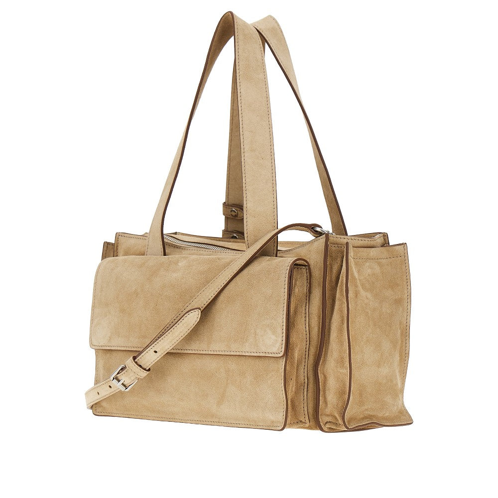 'Utilitaire' suede leather bag