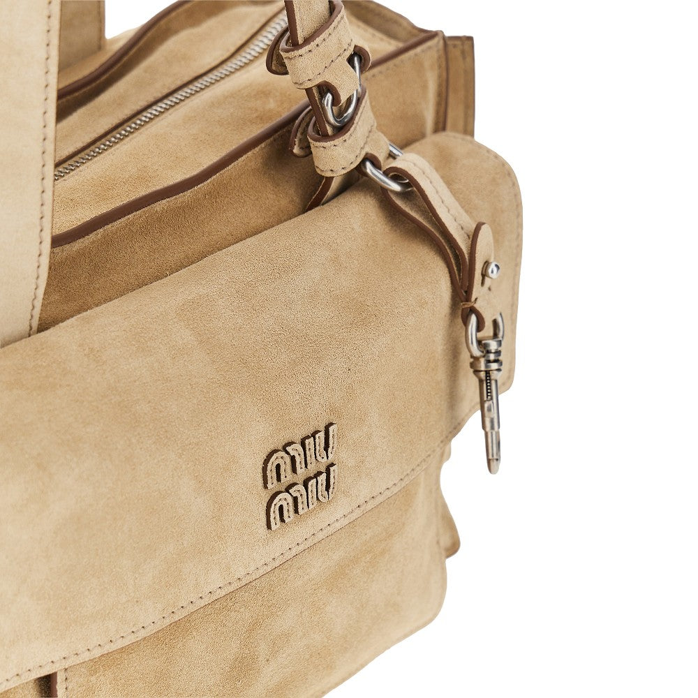 'Utilitaire' suede leather bag