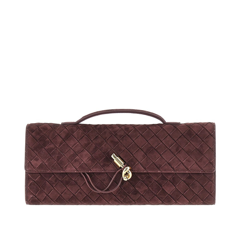 'Andiamo' suede leather clutch